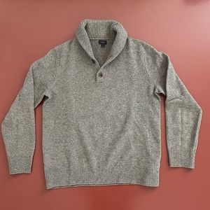 J. Crew 100% lambs wool shawl collar sweater size Medium